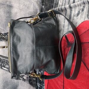 Margo black leather handbag